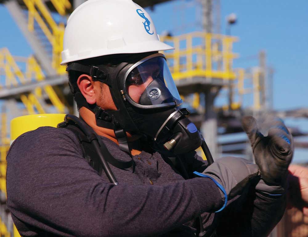 Environmental Health student in Safety gear