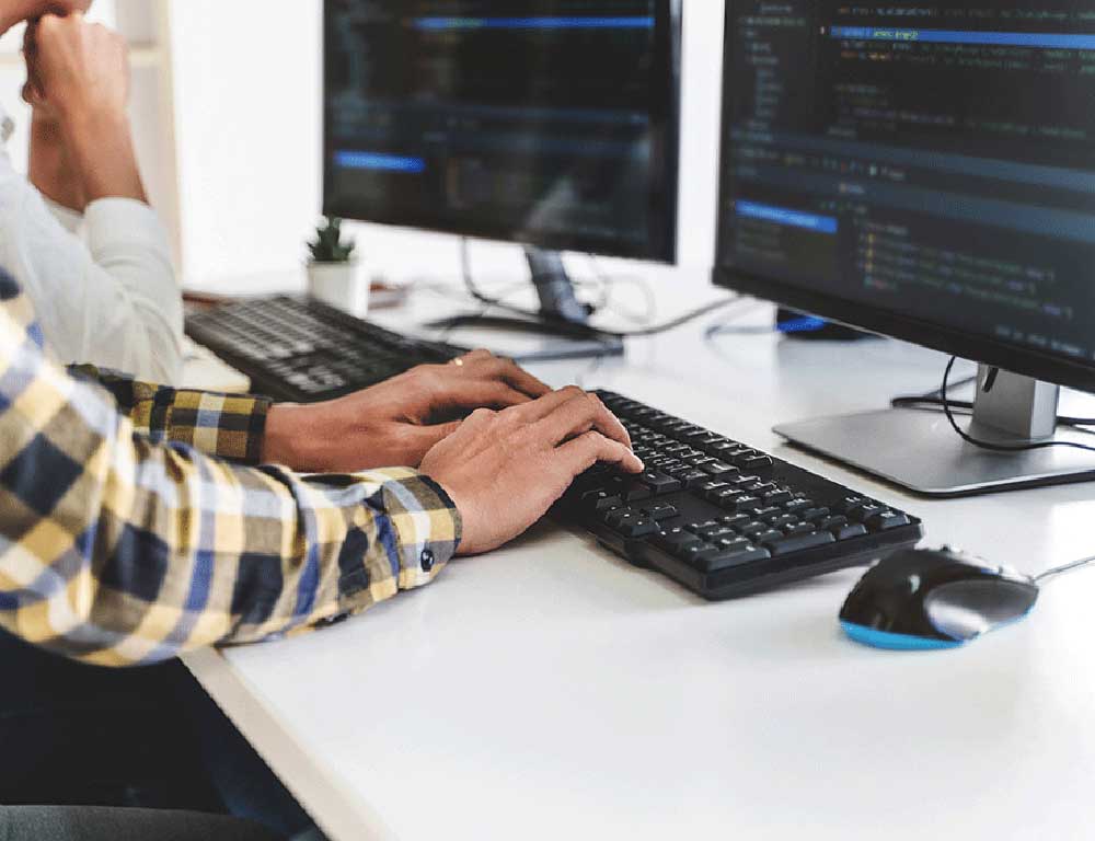 Student at computer