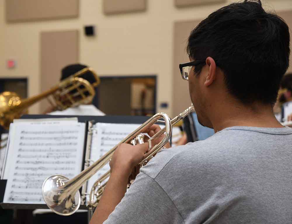 Student playing violin