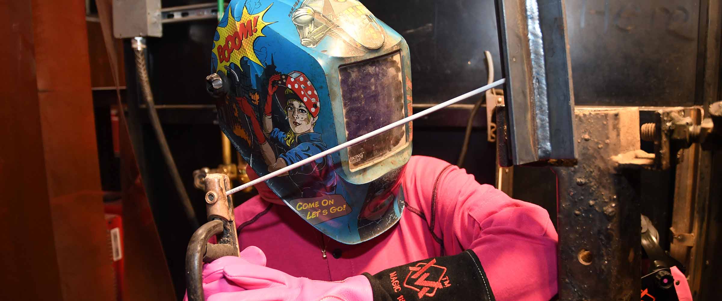 Sharon Guerrero welding
