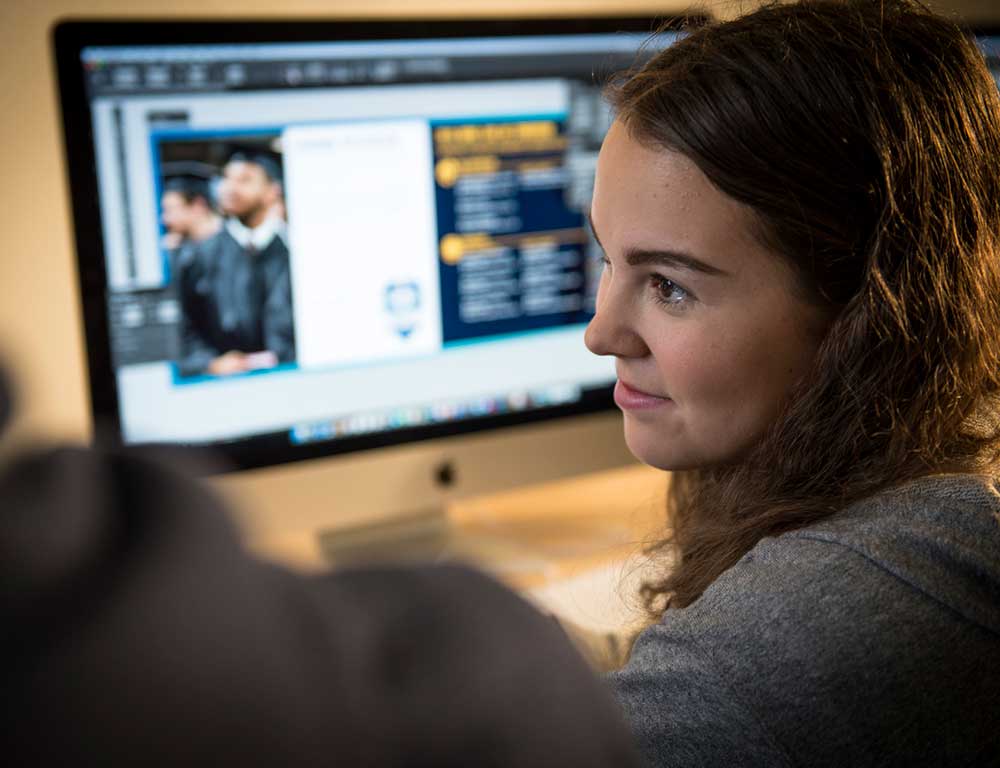 Student at computer