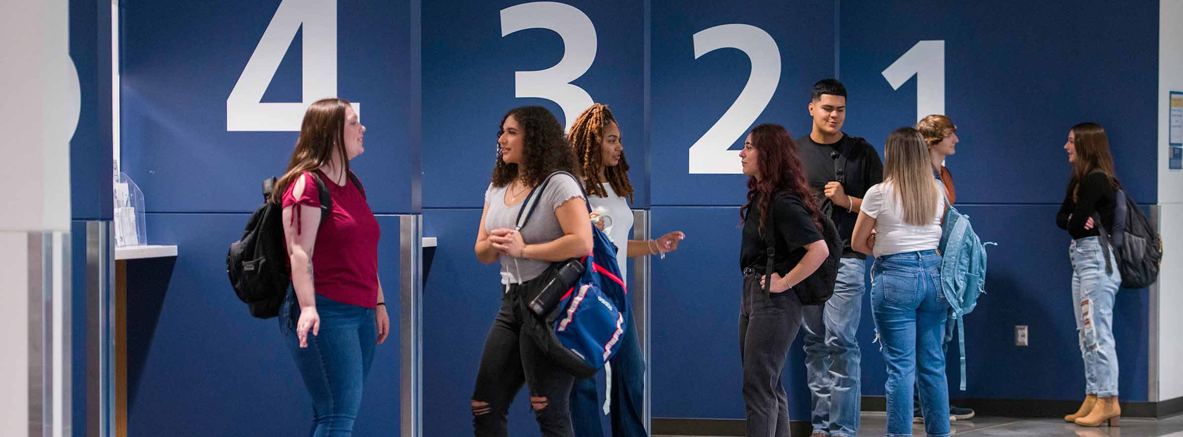 Students at the Central Welcome Center