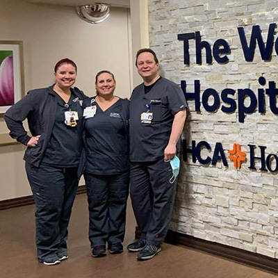 San Jacinto College respiratory care alumni Sarah Reilly and Lisa and Jimmy Brown
